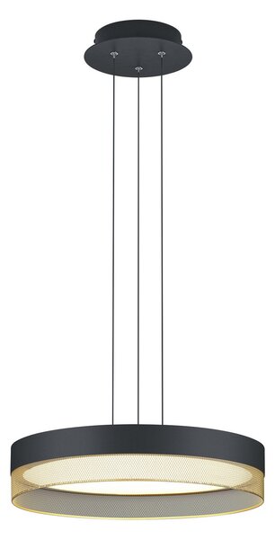 HELL Suspensie cu LED-uri Mesh, Ø 45 cm, negru/auriu, reglabil, Negru, Camera de zi / sufragerie, Metal, Modern