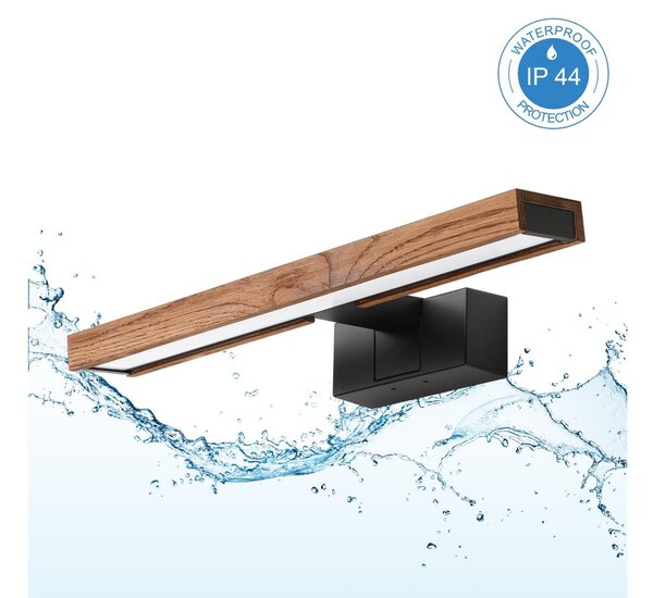 Brilagi-LED Iluminare pentru oglindă de baie WOODY MIRROR 3în1 LED/8W/230V 40 cm IP44 negru/stejar