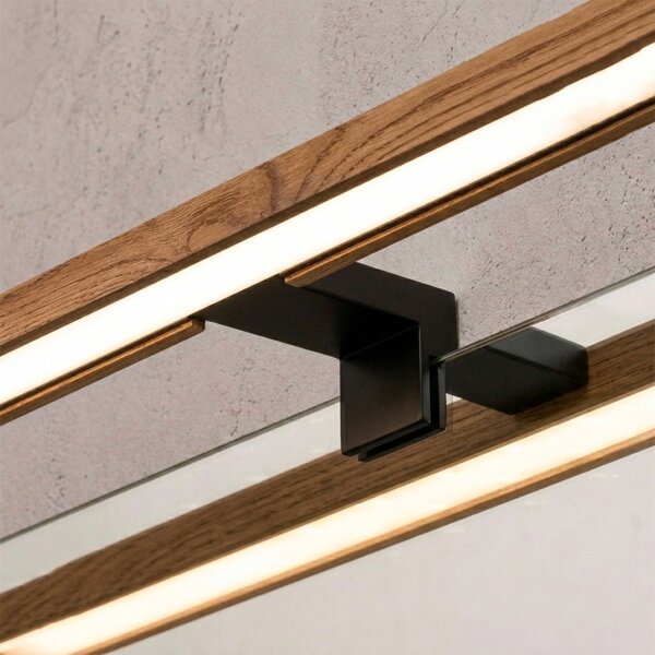 Brilagi-LED Iluminare pentru oglindă de baie WOODY MIRROR 3 în 1 LED/15W/230V 80 cm IP44 negru/stejar