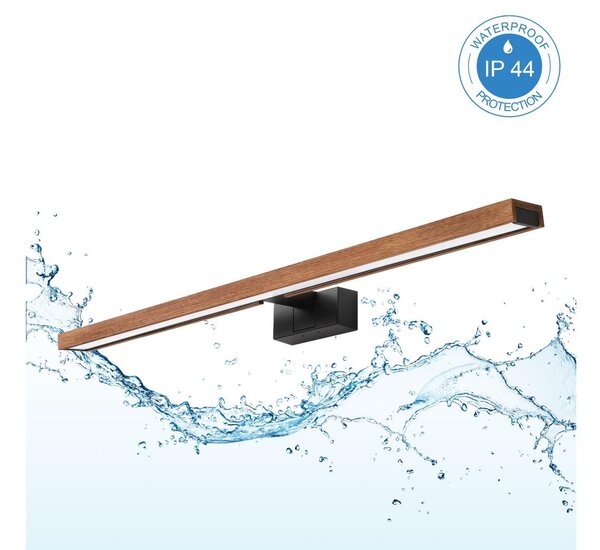Brilagi-LED Iluminare pentru oglindă de baie WOODY MIRROR 3 în 1 LED/15W/230V 80 cm IP44 negru/stejar