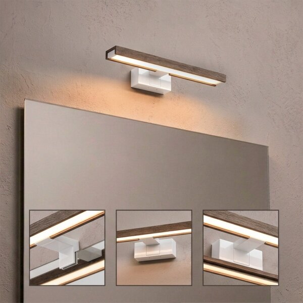 Brilagi-LED Iluminare pentru oglindă WOODY MIRROR 3în1 LED/8W/230V 40 cm IP44 alb/stejar