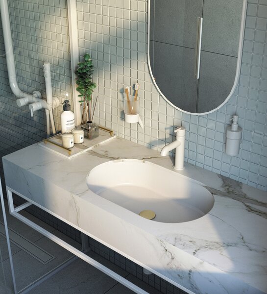 Deante Silia lavoar 58x39 cm ovale sub blat alb mat CQS_AU6U