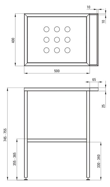 Deante Temisto consolă 56.5x40x75.5 cm sub chiuveta pe picioare negru CSTX50B