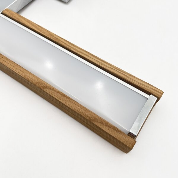 Brilagi-LED Corp de iluminat pentru oglindă WOODY MIRROR 3în1 LED/8W/230V 40 cm IP44 crom/stejar