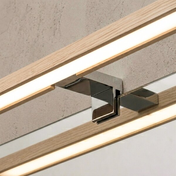 Brilagi-LED Corp de iluminat pentru oglindă WOODY MIRROR 3în1 LED/8W/230V 40 cm IP44 crom/stejar