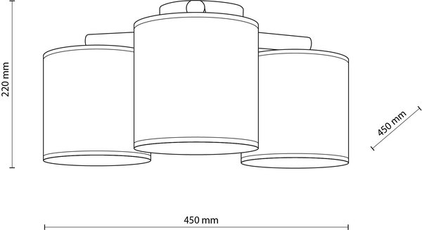 TK Lighting Deva Nature lampă de tavan 3x15 W negru-gri-lemn 6865