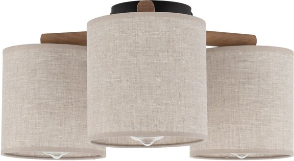 TK Lighting Deva Nature lampă de tavan 3x15 W negru-gri-lemn 6865
