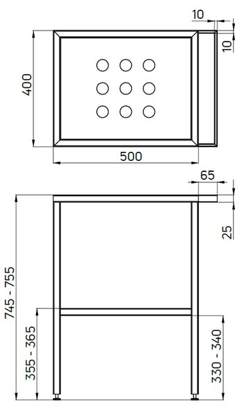 Deante Temisto consolă 56.5x40x75.5 cm sub chiuveta pe picioare negru CSTX50B