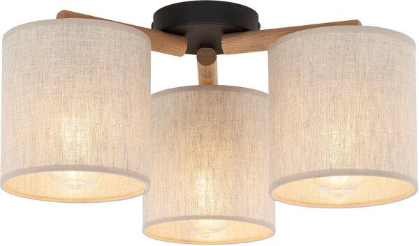 TK Lighting Deva Nature lampă de tavan 3x15 W negru-gri-lemn 6865