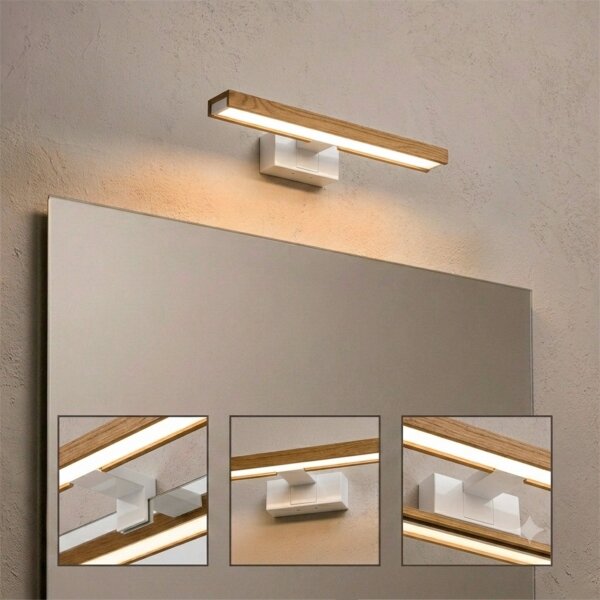 Brilagi - Lampă LED pentru oglindă de baie 3 în 1 WOODY MIRROR LED/8W/230V IP44 alb/stejar