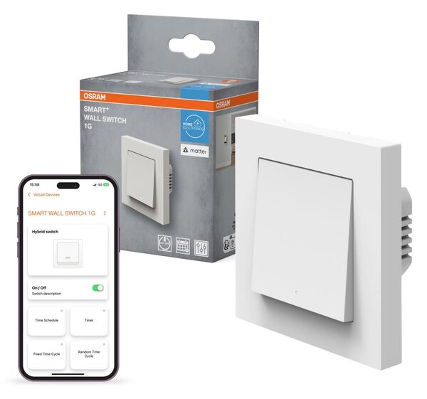 Osram - Întrerupător SMART+ MATTER 230V Wi-Fi cu un singur buton