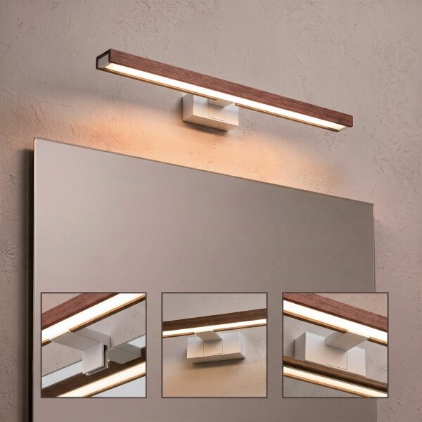 Brilagi - LED Iluminare oglindă pentru baie 3 în 1 WOODY MIRROR LED/12W/230V IP44 alb/stejar/cireș