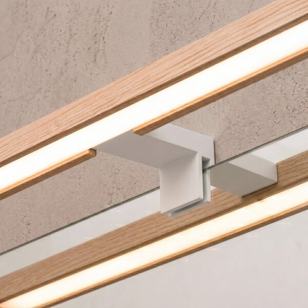 Brilagi - Iluminare LED 3 în 1 pentru oglindă de baie WOODY MIRROR LED/12W/230V IP44 alb/stejar
