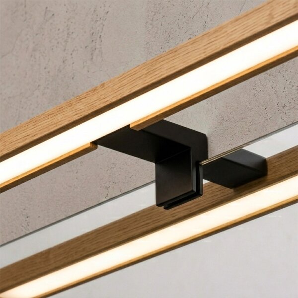 Brilagi - Iluminare LED pentru oglindă de baie 3în1 WOODY MIRROR LED/12W/230V IP44 negru/stejar