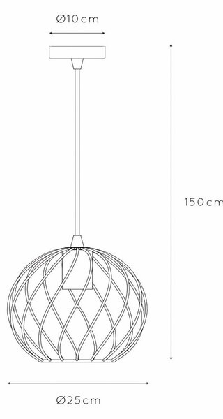 Lucide Danza lampă suspendată, 1 bec, Ø 25 cm, negru, reglabil, Negru, Camera de zi / sufragerie, Metal, Modern