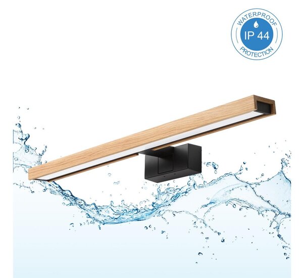 Brilagi - Iluminare LED pentru oglindă de baie 3în1 WOODY MIRROR LED/12W/230V IP44 negru/stejar