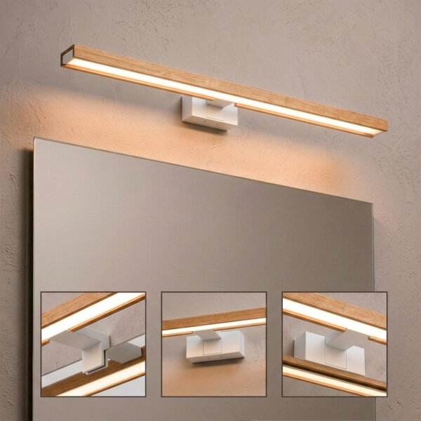 Brilagi - Iluminare LED pentru oglindă de baie 3în1 WOODY MIRROR LED/15W/230V IP44 alb/stejar