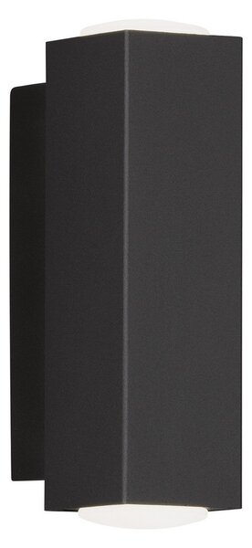 FISCHER & HONSEL Aplică de perete LED Carlo, formă paralelipipedică, sus/jos, negru, Negru, Camera de zi / sufragerie, Metal, Modern, Perete unghiular