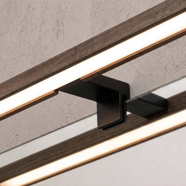 Brilagi - LED iluminare oglindă pentru baie 3în1 WOODY MIRROR LED/8W/230V IP44 negru/stejar-nuc