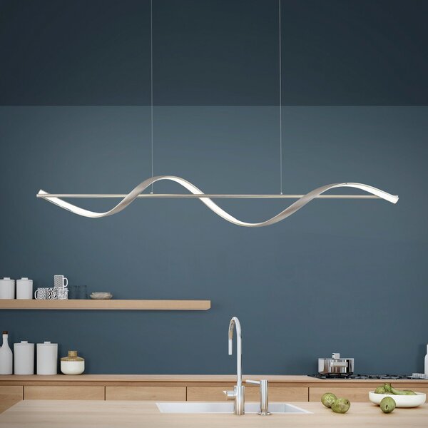 Q-Smart-Home Paul Neuhaus Q-Swing lampă suspendată LED, oțel, reglabil, Metalic, Camera de zi / sufragerie, Metal, Modern