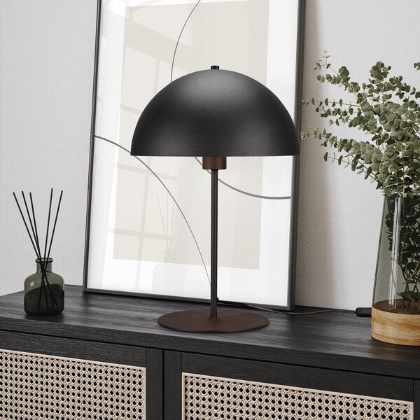 Trio Lighting Lampă de masă Nola, înălțime 45 cm, negru/auriu, Negru, Camera de zi / sufragerie, Metal, Scandinavă
