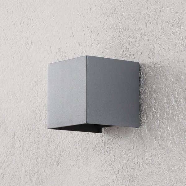 ORION Lampă LED pentru exterior Cube, antracit, metal, 10 cm, sus/jos, Gri, Metal, Modern, Priză de perete sus / jos