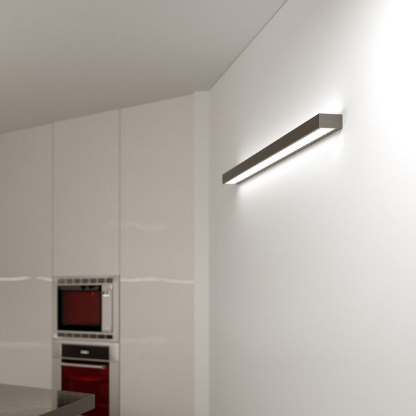 MCJ Aplică Mera LED, lățime 120cm, negru, 4000K, Negru, Hol, Metal, Modern