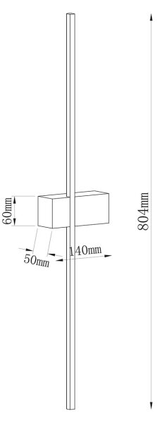 Aplica LED de perete AISHA LED/12W/230V 4000K 80 cm auriu