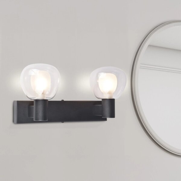 Aplica de perete pentru baie POLA 2xG9/5W/230V IP44 negru/sticlă transparentă