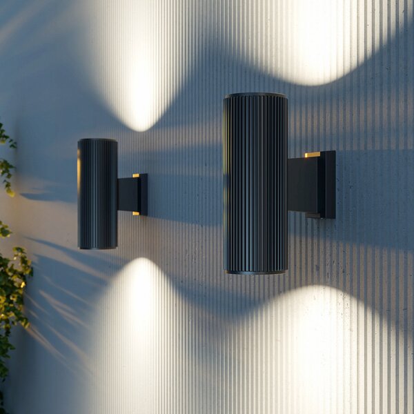 Maytoni Rando aplică de exterior, 2 fluxuri, negru, reglabil, Negru, Metal, Modern