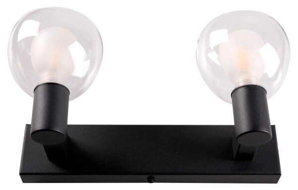 Aplica de perete pentru baie POLA 2xG9/5W/230V IP44 negru/sticlă transparentă