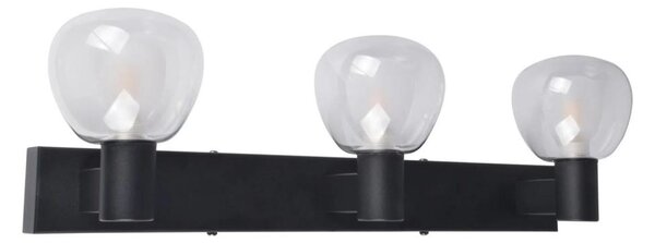 Aplica de perete pentru baie POLA, 3xG9/5W/230V, IP44, negru/transparent