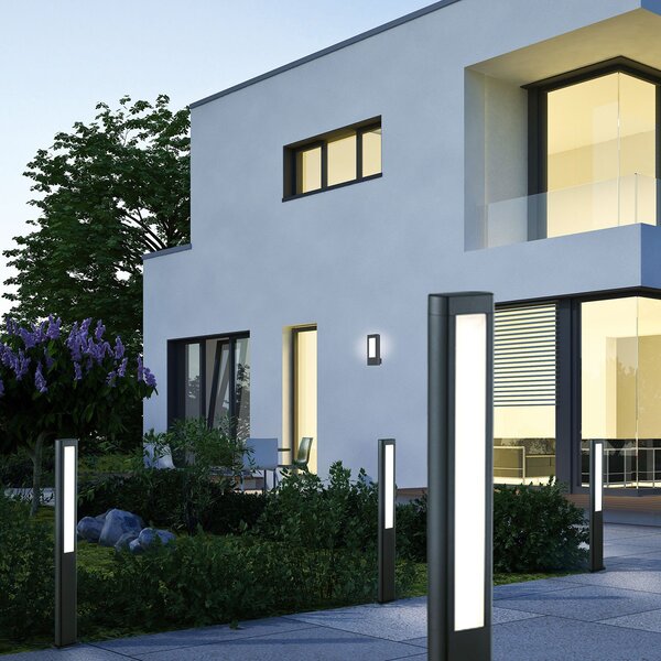 Trio Lighting Aplică LED de exterior Rhine cu lumină deschisă, Negru, Metal, Modern