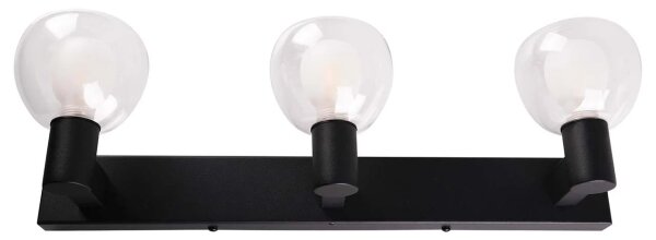 Aplica de perete pentru baie POLA, 3xG9/5W/230V, IP44, negru/transparent