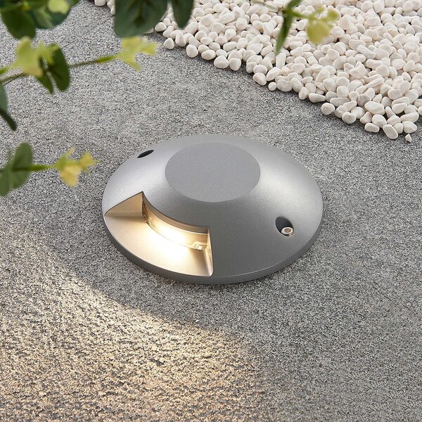 Lucande Spot LED de podea Jeffrey, argintiu, 1 ieșire lumină, Gri, Metal, Modern