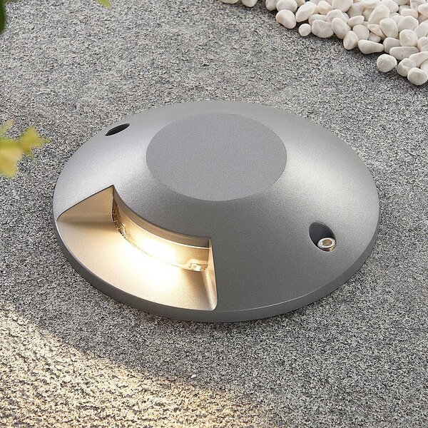 Lucande Spot LED de podea Jeffrey, argintiu, 1 ieșire lumină, Gri, Metal, Modern
