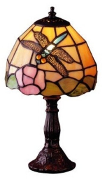 Artistar JANNEKE lampă de masă în stil Tiffany, Multicolor, Camera de zi / sufragerie, Sticlă, Tiffany