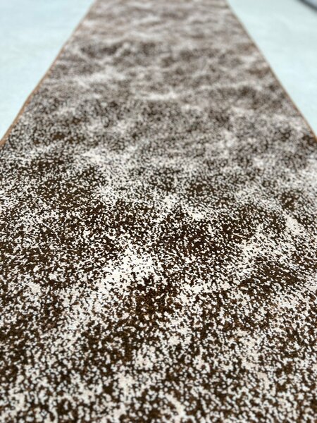 Traversa Hol, Model Cappuccino 16007 13, Festonata, Latime 80 cm, Maro 80 x 900
