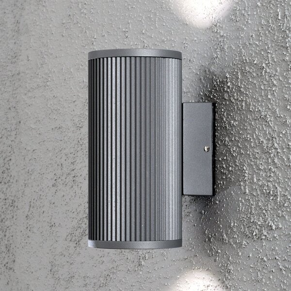 Konstsmide Aplică de exterior Siracusa cu lumină Up-&-Down, reglabil, Gri, Metal, Modern