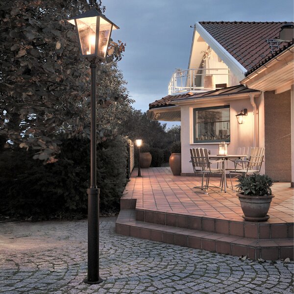 Konstsmide Lampadar BENU, aspect modern, reglabil, Transparent, Sticlă