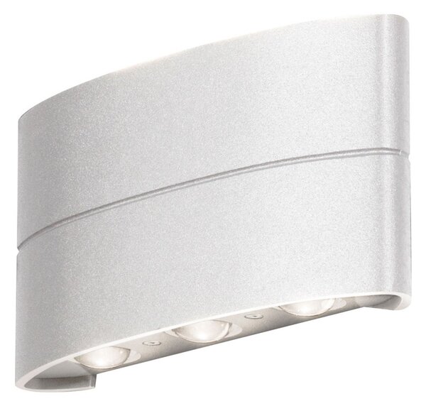 Konstsmide Aplică LED de exterior Chieri, alb, 6 fluxuri, Alb, Metal, Modern, Perete unghiular