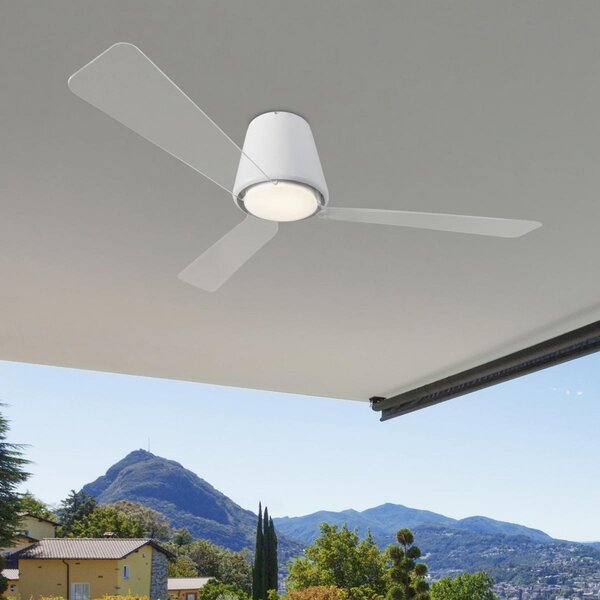 LEDS-C4 Ventilator de tavan Garbí cu lumină LED, design atemporal, Transparent, Camera de zi / sufragerie, Plastic, Modern