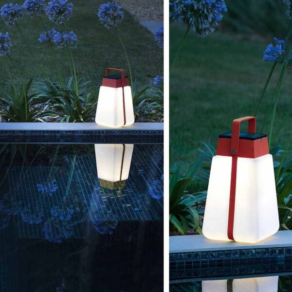 Les Jardins Felinar LED solar Bump 300 portabil, roșu, reglabil, Roșu, Plastic, Felinar