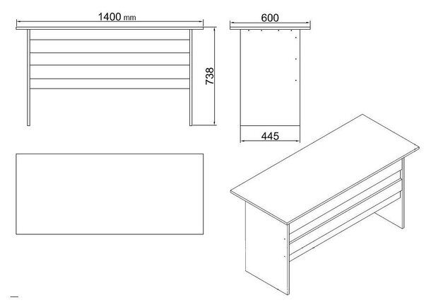 Set mobilier birou Vincent 13 (alb). 1107158