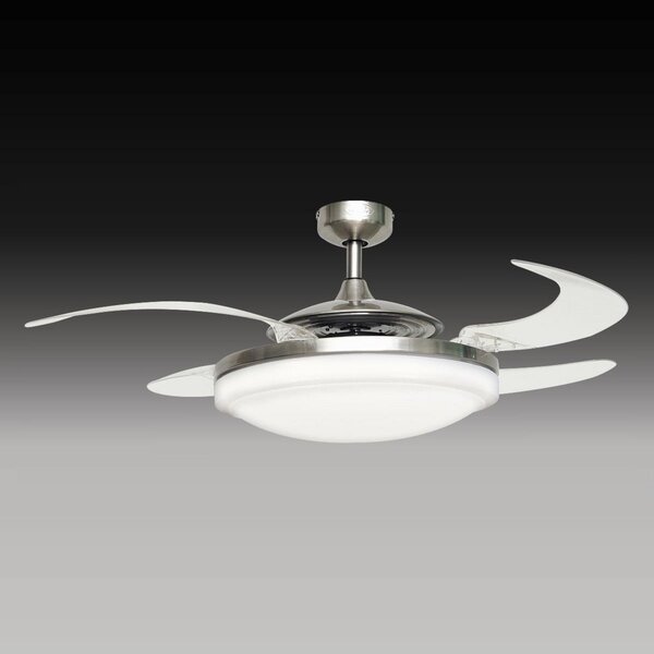Beacon Lighting Ventilator cu lumină Fanaway Evo 2, crom mat, silențios, Transparent, Camera de zi / sufragerie, Plastic, Design