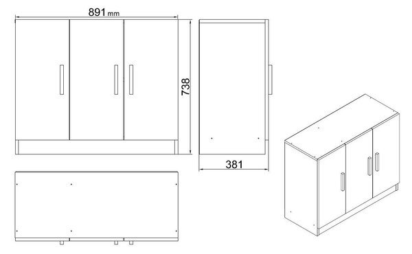 Set mobilier birou Vincent 12 (alb). 1107157
