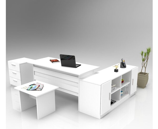 Set mobilier birou Vincent 13 (alb). 1107158