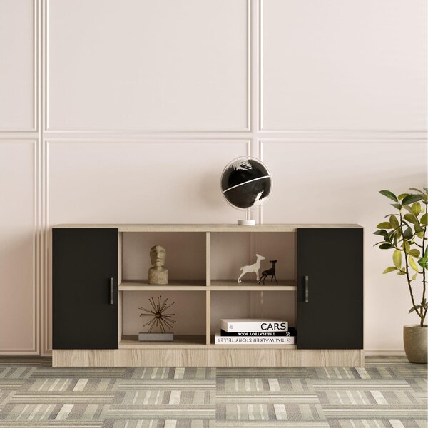Set mobilier birou Vincent 13 (stejar + negru). 1107159