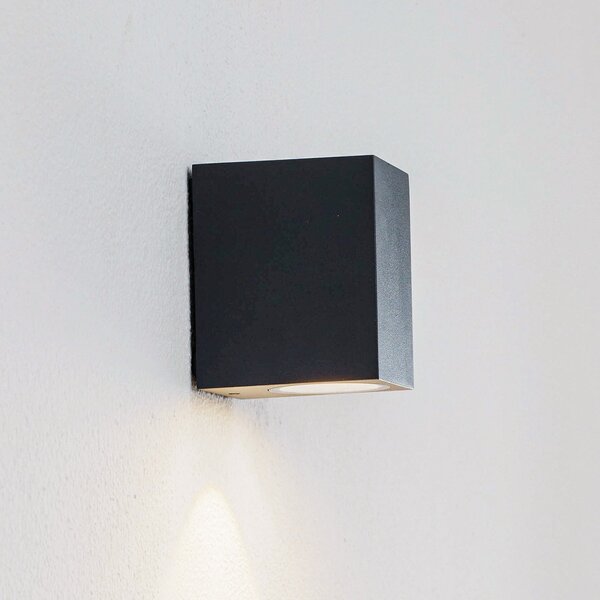 Lucande LED lampă de perete pentru exterior Tavi, antracit, 9,5 cm, IP54, Negru, Metal, Modern
