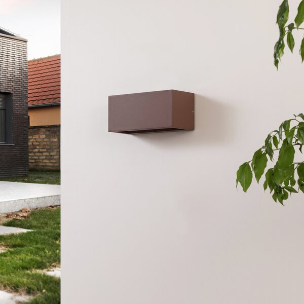 Lucande Lampa de exterior Bente, culoare ruginie, lățime 25 cm, IP54, reglabil, Maro / Rugină, Metal, Modern